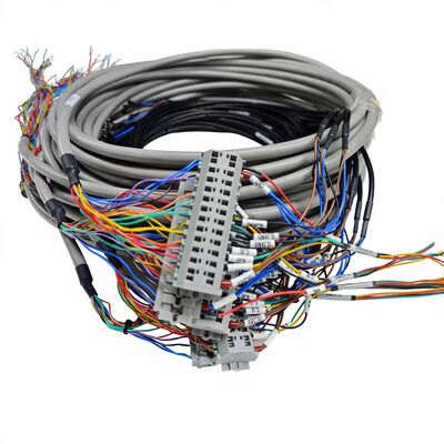 Custom Length 400MM 450MM 500MM Multi-Core Terminal Block Copper Wiring Harness, DIN Rail Plug-in Connector Cable Assembly