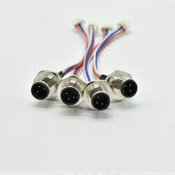 IP67 Waterproof D Code Male Aviation Cable M12 4 Pin Cable Threaded Coupling