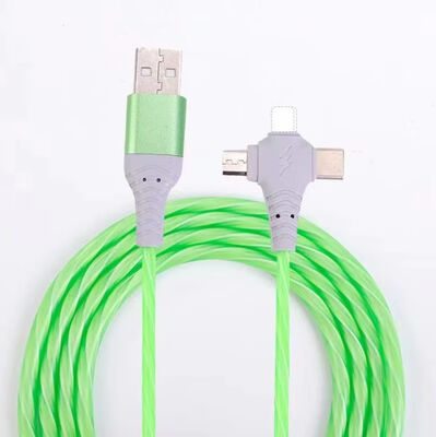 Hot sale factory price 3 in 1 USB cable to light up at night and date transfer shining cable