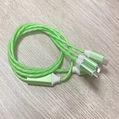 Hot sale factory price 3 in 1 USB cable to light up at night and date transfer shining cable