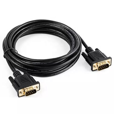 RS232 DB9 9 Pin Serial Cable Male To Male Video Data Transmission Gold Plate