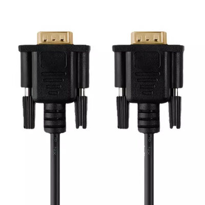 RS232 DB9 9 Pin Serial Cable Male To Male Video Data Transmission Gold Plate