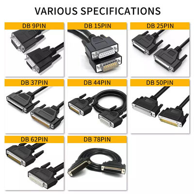 PVC Pure Copper DB37 To DB25 Communication Cables OEM ODM