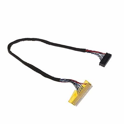 Black LVDS Cable AWG26-28 Wire Gauge 105C Rated Temperature for Performance