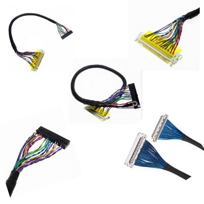 30 Pin Connector LVDS Harness Cable Assembly with AWG26-28 Wire Gauge and UL VW-1 Flammability Rating
