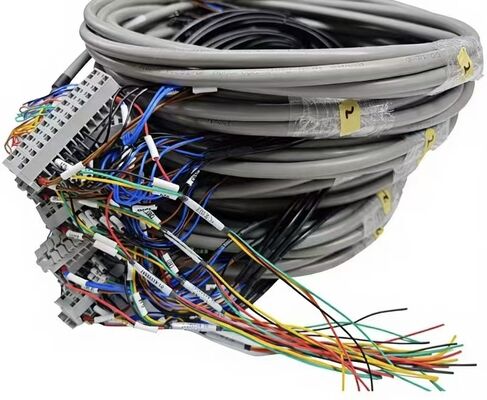 Custom Length 400MM 450MM 500MM Multi-Core Terminal Block Copper Wiring Harness, DIN Rail Plug-in Connector Cable Assembly