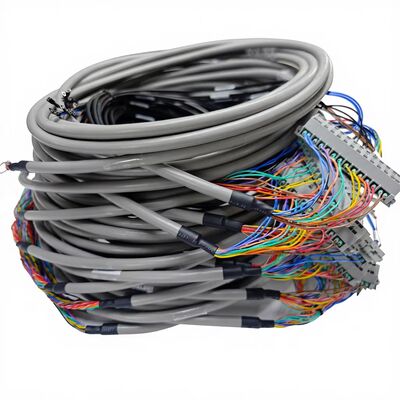 Custom Length 400MM 450MM 500MM Multi-Core Terminal Block Copper Wiring Harness, DIN Rail Plug-in Connector Cable Assembly