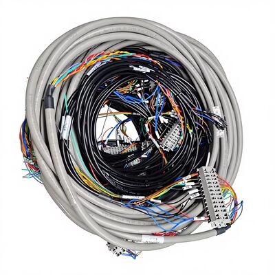 Custom Length 400MM 450MM 500MM Multi-Core Terminal Block Copper Wiring Harness, DIN Rail Plug-in Connector Cable Assembly