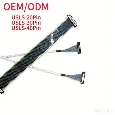 OEM/ODM Custom Micro Coaxial Cable 0.4mm Pitch AWG42 with KEL USL20-30S Connector for Medical Endoscope Signal Transmission