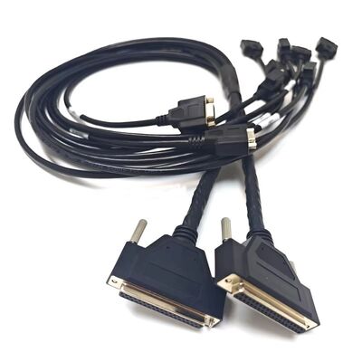Cable Assembly Test Breakout Harness For Industrial Equipment Test DB37 To Multiple DB9 Fixtures And Control Signals