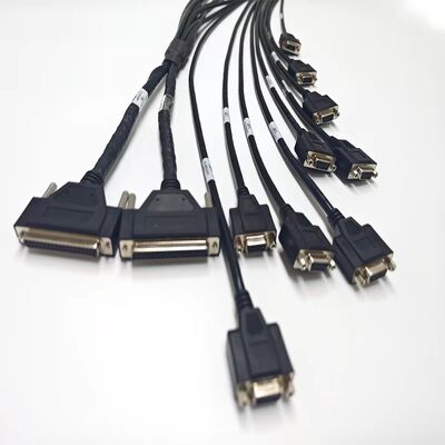 Cable Assembly Test Breakout Harness For Industrial Equipment Test DB37 To Multiple DB9 Fixtures And Control Signals